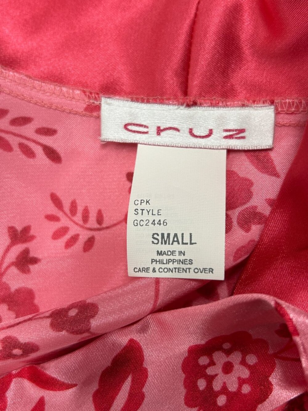 Cruz Small Pink Floral Satin Robe Cottagecore Coquette Valentine Loungewear - Picture 6 of 8